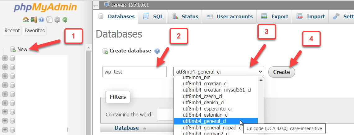 Create MySQL