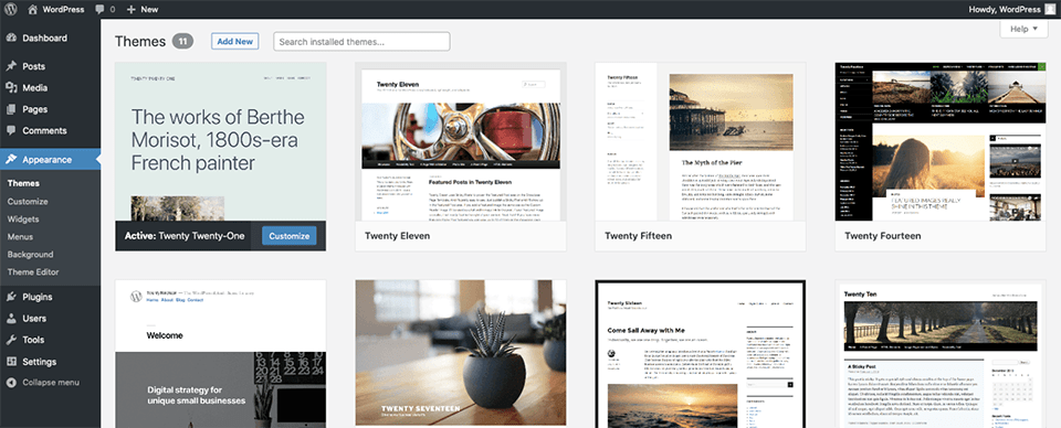 WordPress Dashboard