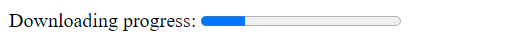 แท็ก progress แสดงให้เห็นถึงความคืบหน้าของงาน